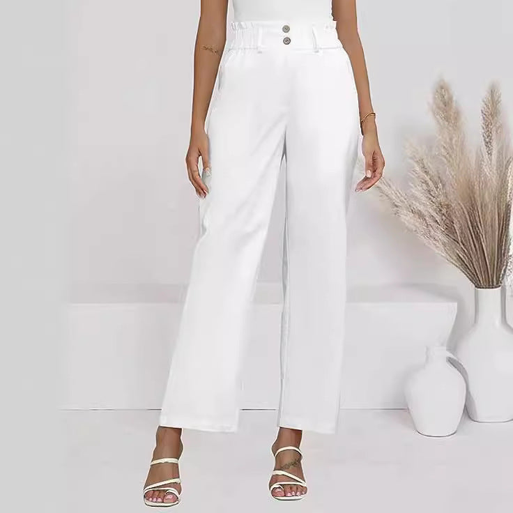 Damen Hochtaillierte Paperbag-Hose mit weitem Bein Shop Nory