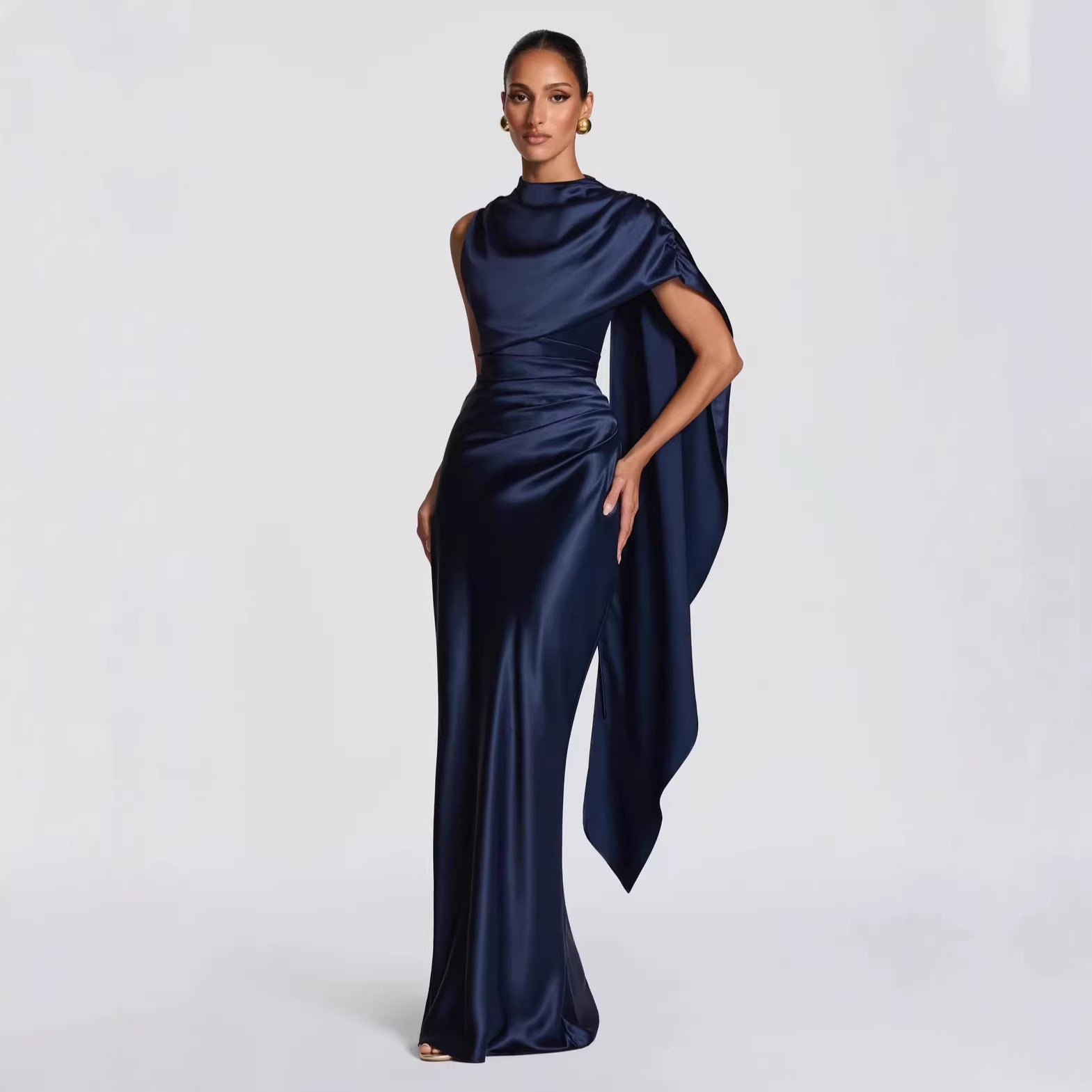 Damen Langarm Abendkleid