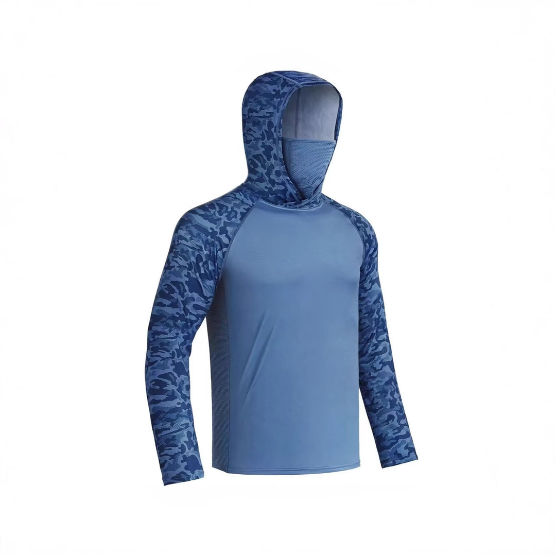 Herren Sportliches Funktionsshirt mit Kapuze und Gesichtsschutz