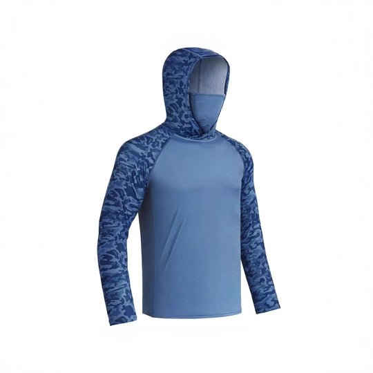 Herren Sportliches Funktionsshirt mit Kapuze und Gesichtsschutz