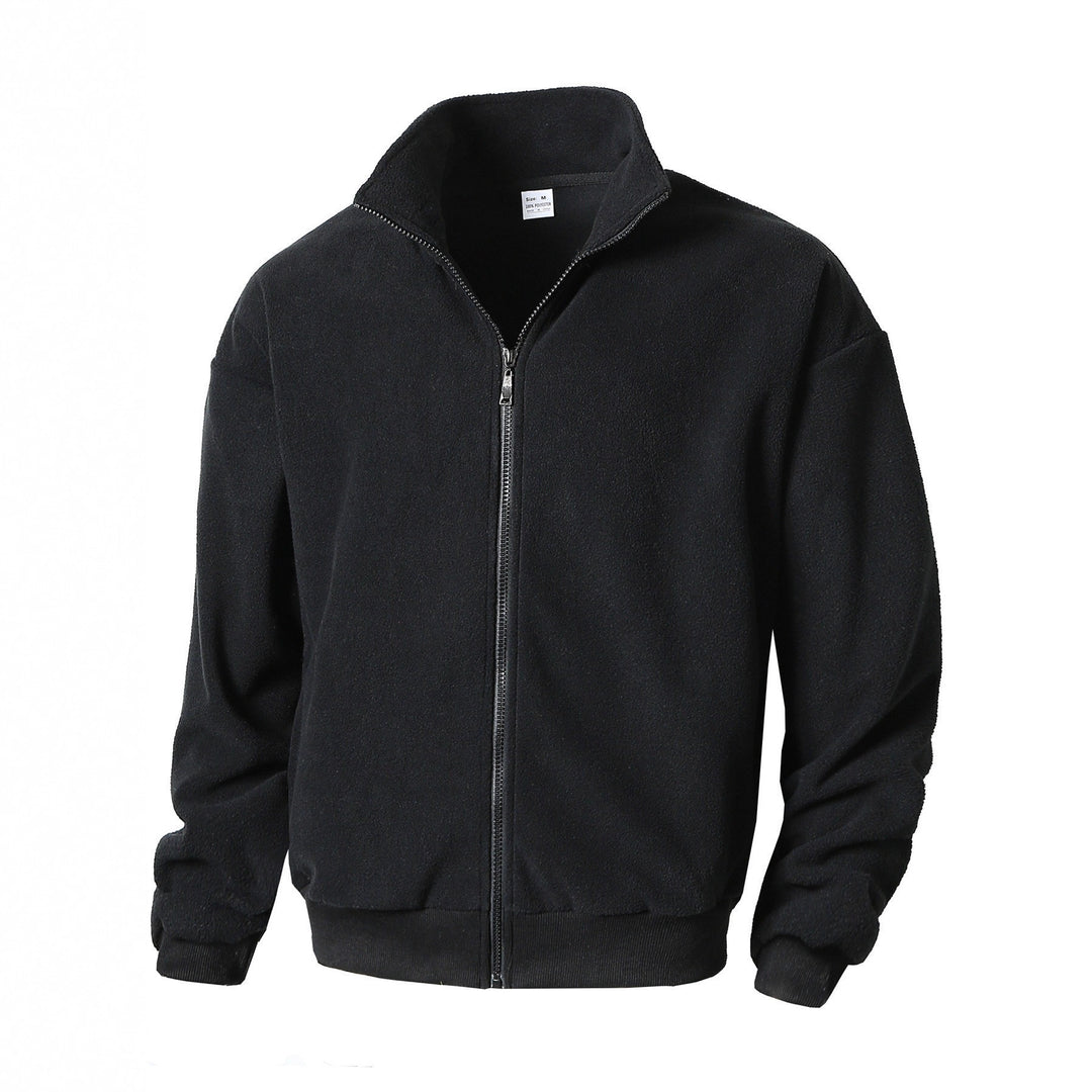 Herren Zip-Fleecejacke mit Stehkragen, durchgehendem Reißverschluss und gerippten Bündchen Shop Nory