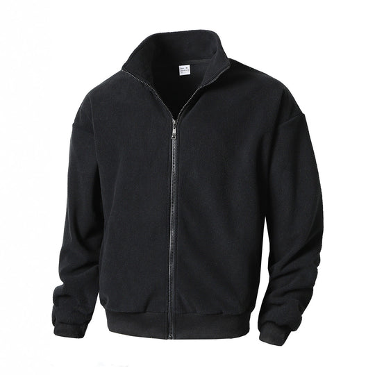 Herren Zip-Fleecejacke mit Stehkragen, durchgehendem Reißverschluss und gerippten Bündchen Shop Nory