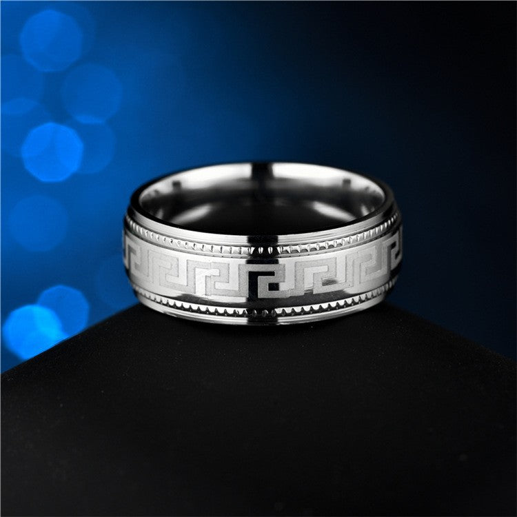 Herren Ring mit kunstvollem graviertem geometrischem Muster Shop Nory