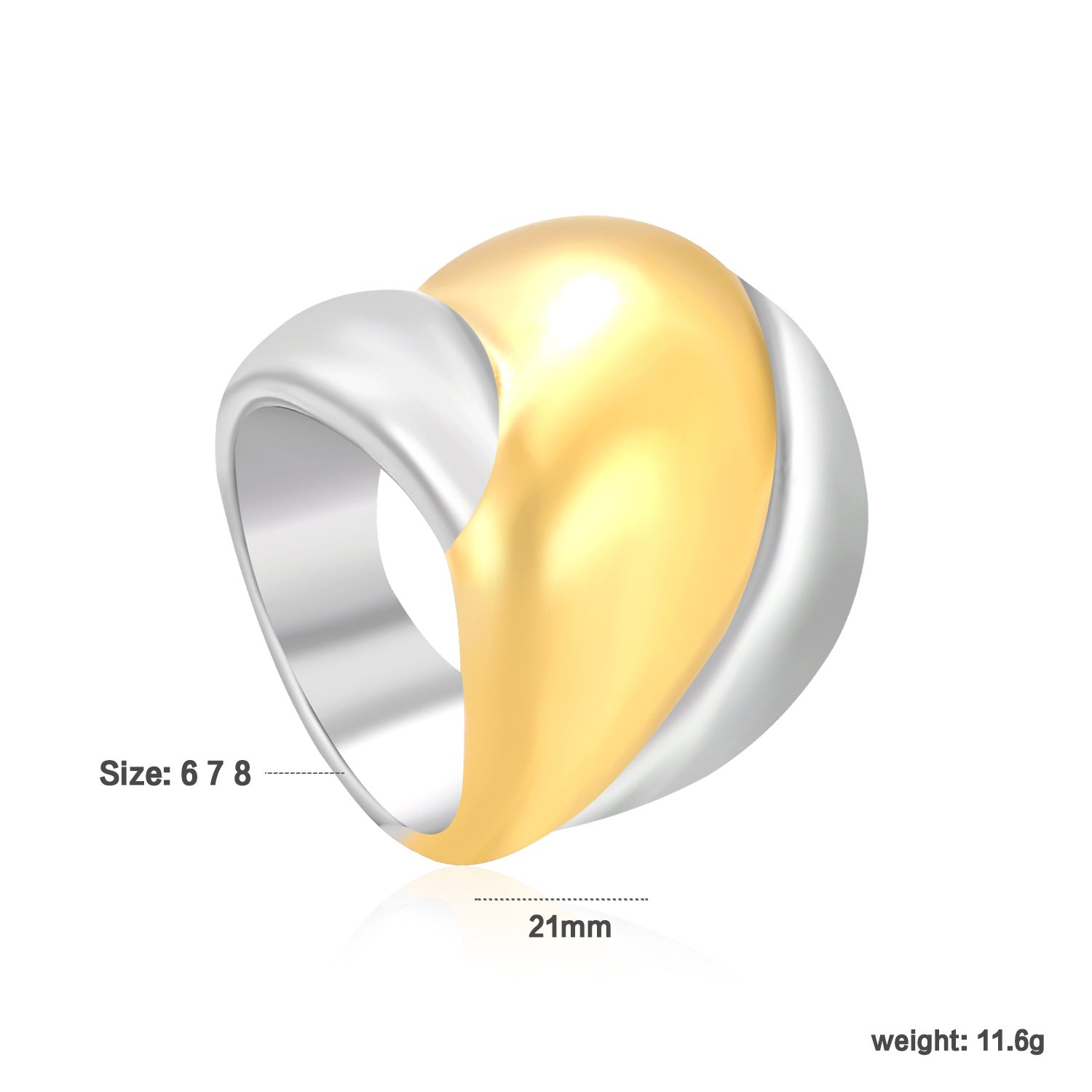 Damen modischer Spiraling-Ring mit doppelfarbiger Oberfläche Shop Nory