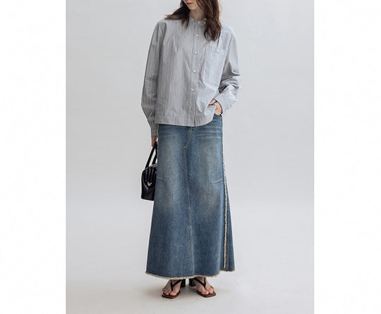 Damen Lässige Jeansmaxikleid Shop Nory