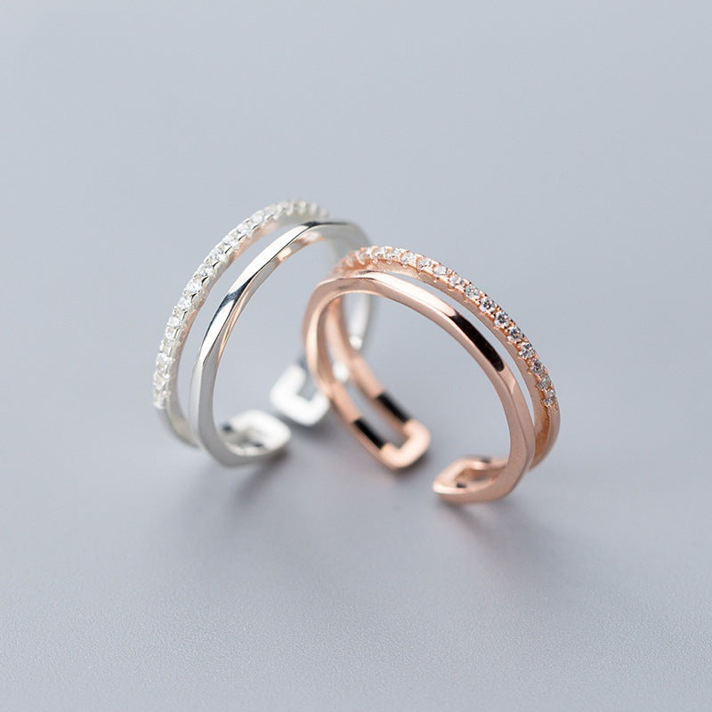 Damen Offener Ring mit filigranem Design und Zirkonia-Besatz Shop Nory