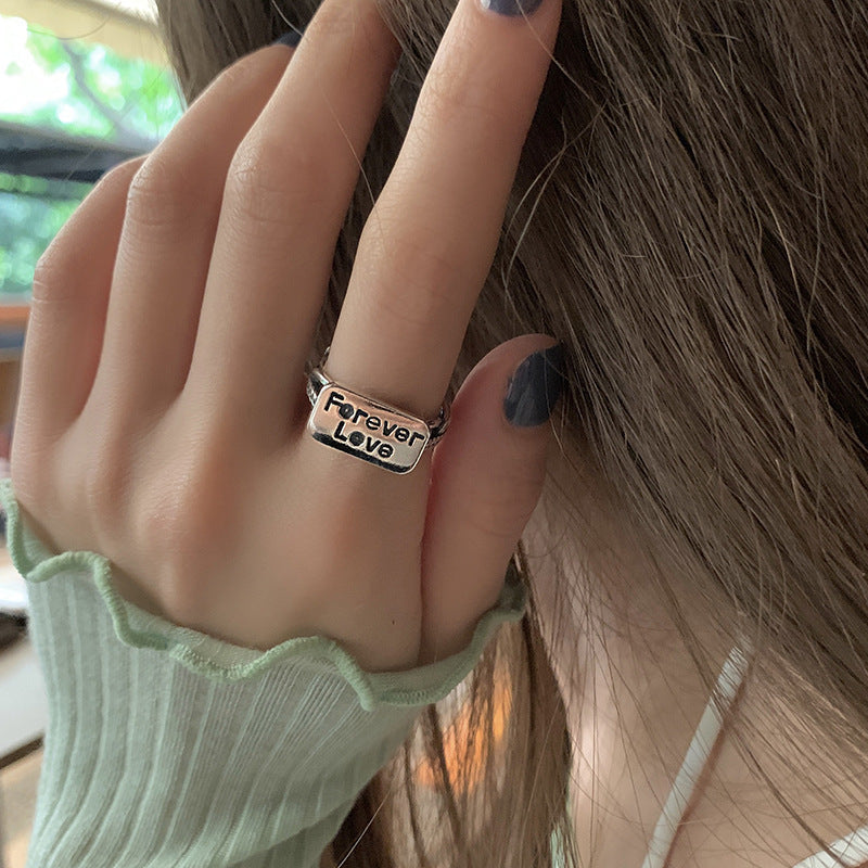 Damens Ring mit inspirierendem Schriftzug "Forever Love" Shop Nory