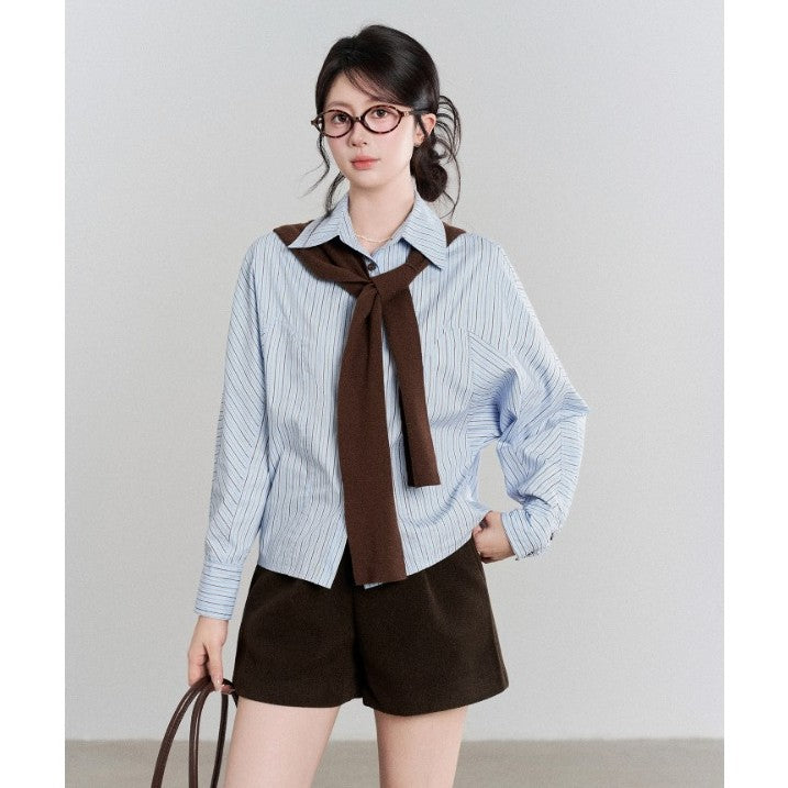Damen Oversize-Hemdbluse mit feinen Nadelstreifen, weiten Ärmeln und lässigem Saum Shop Nory