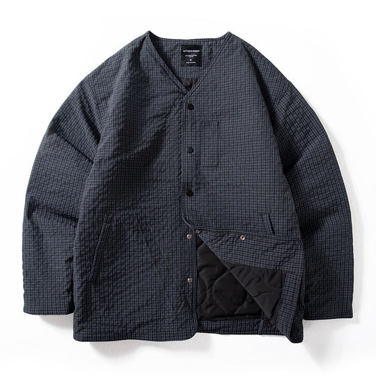 Herren Steppjacke ohne Kragen mit Druckknopfverschluss und seitlichen Eingrifftaschen Shop Nory