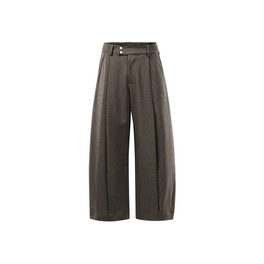 Damen Hochtaillierte Culotte-Hose mit Mittelnaht, Bügelfalte und Doppelknopfbund Shop Nory