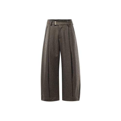 Damen Hochtaillierte Culotte-Hose mit Mittelnaht, Bügelfalte und Doppelknopfbund Shop Nory