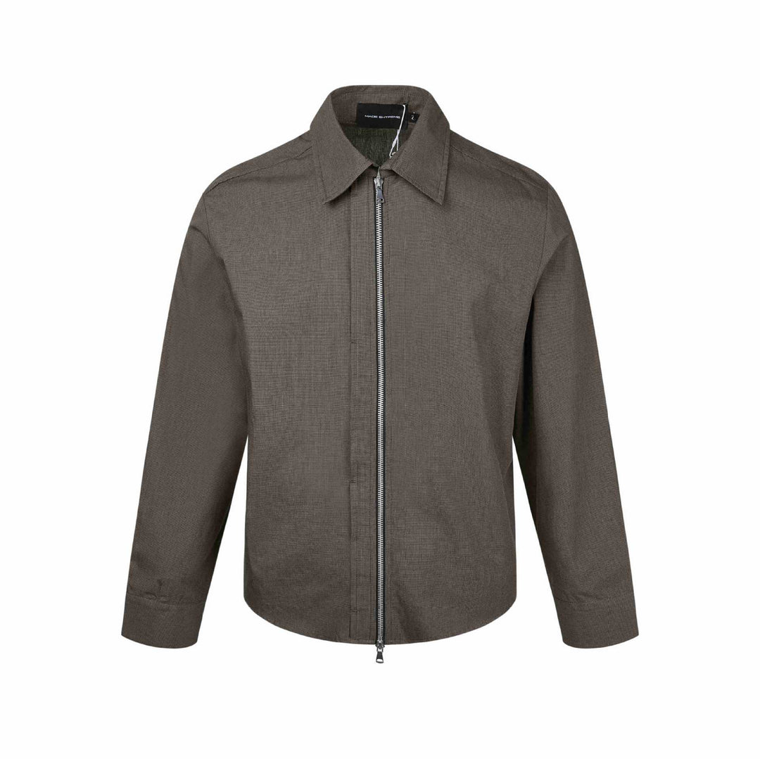 Herren Kurzjacke mit Hemdkragen, Zwei‑Wege‑Reißverschluss und feiner Struktur Shop Nory
