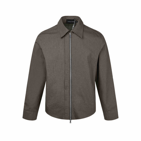 Herren Kurzjacke mit Hemdkragen, Zwei‑Wege‑Reißverschluss und feiner Struktur Shop Nory