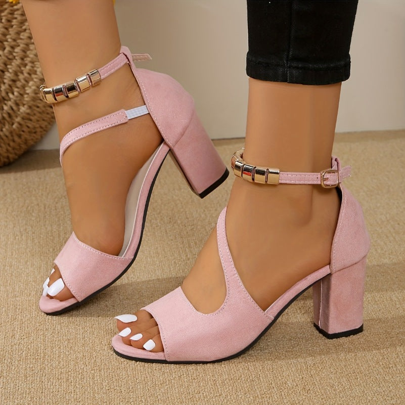 Damen Absatzsandalen mit offenen Riemen und modischem Schnürdesign