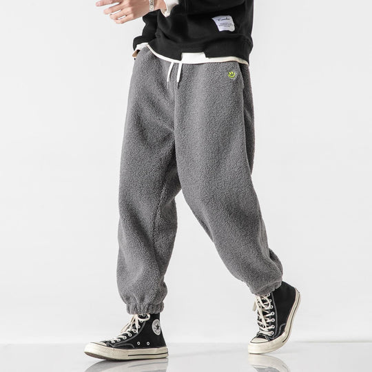 Herren Teddy-Fleece-Jogginghose mit elastischem Bund, Kordelzug und Bündchen Shop Nory