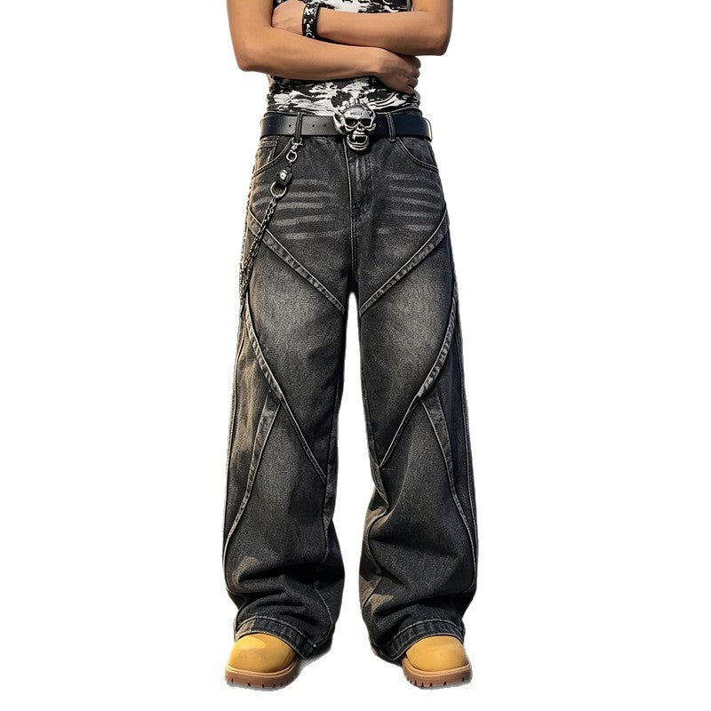 Damen Modische Baggy-Jeans mit einzigartigen Nähte Shop Nory