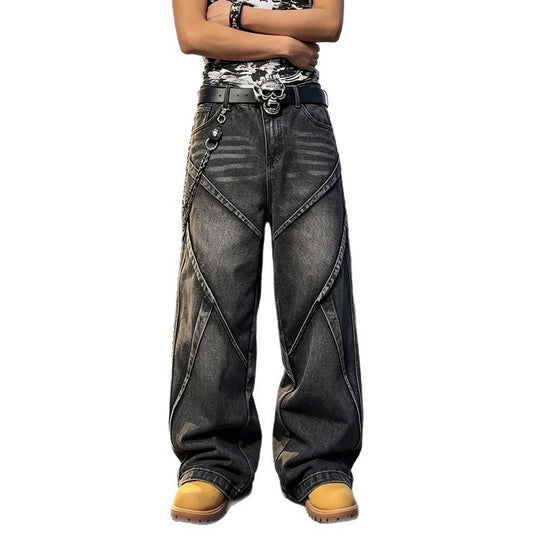 Damen Modische Baggy-Jeans mit einzigartigen Nähte Shop Nory