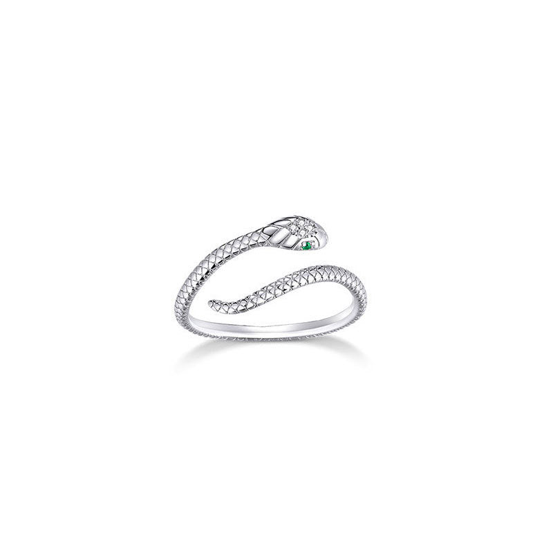 Damen Offener Ring im Schlangenmotiv mit funkelnden Zirkonia Shop Nory
