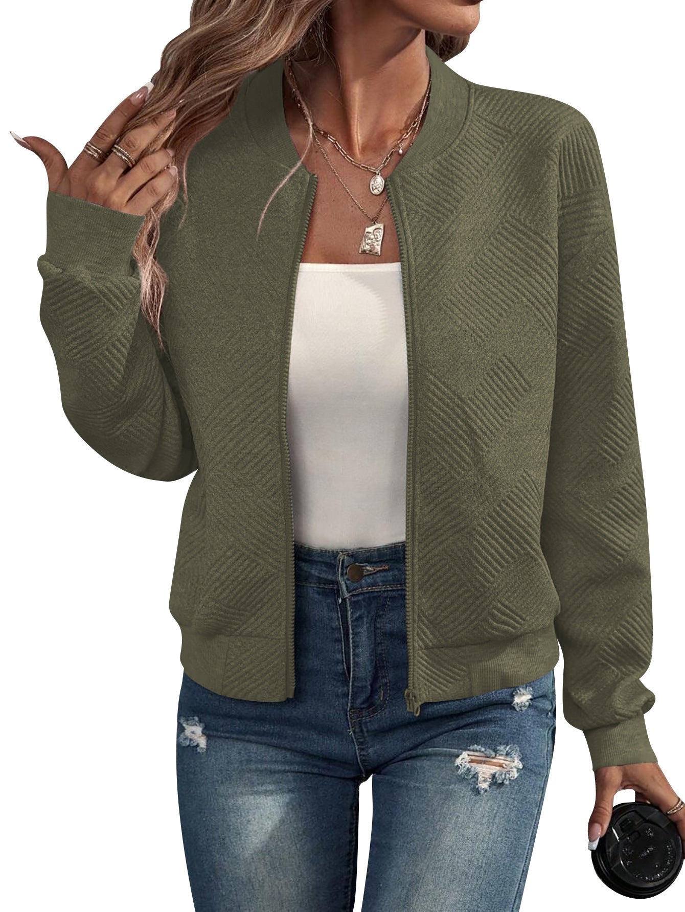 Damen Modejacke mit floralen Spitzeneinsätzen