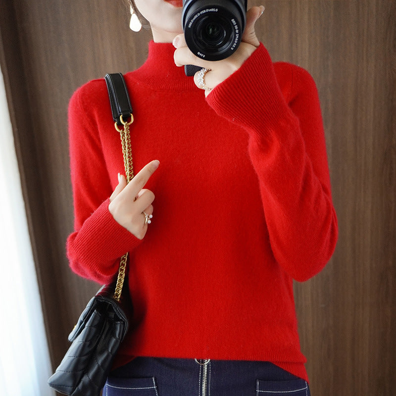 Damen Mockneck-Pullover aus flauschigem Angora-Mix mit legerer Ballonärmel-Silhouette Shop Nory