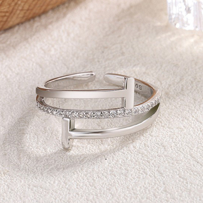 Damen offenes Bandarmband mit funkelnden Zirkonia Shop Nory