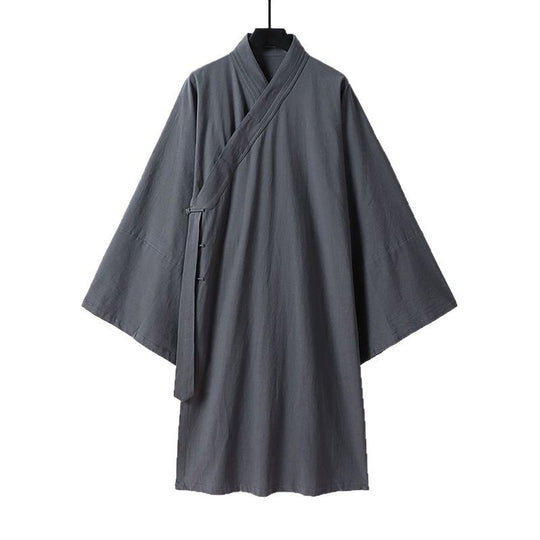 Unisex Asiatisch inspirierte Oversize-Kimono-Jacke mit Trompetenärmeln und kleinem Knebelverschluss Shop Nory