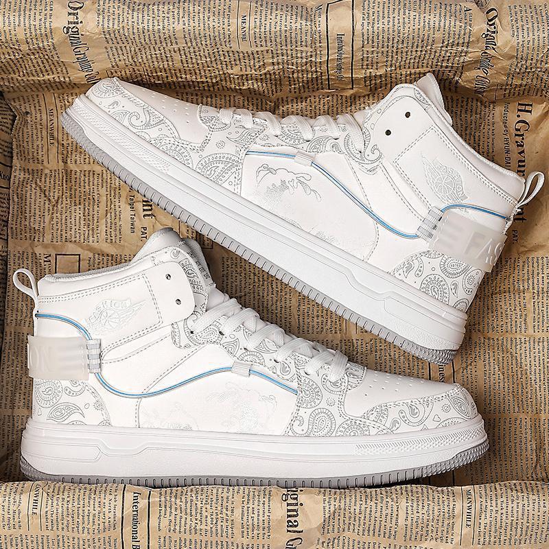Herren High-Top Sneaker mit Paisley-Print und Drachenapplikation Shopy Nory