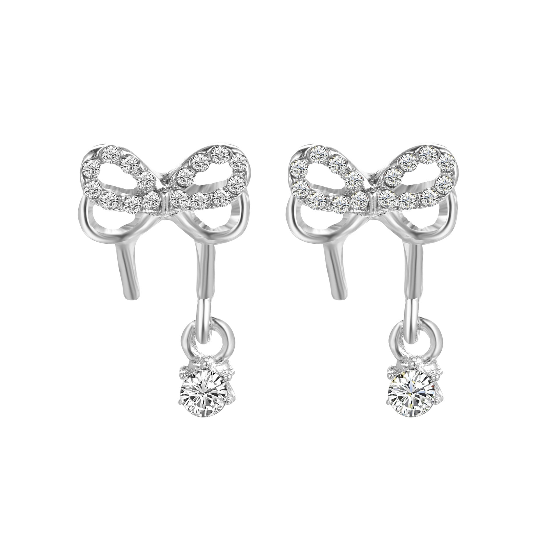 Damen Ohrringe mit elegantem Schleifen-Design und funkelnden Kristallen Shop Nory