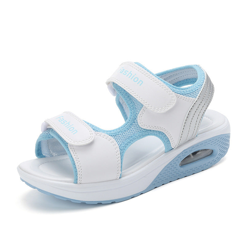 Damen nan ergonomische Sandale mit Luftkissen-Plateau, Klettverschlüssen und gepolstertem Fußbett