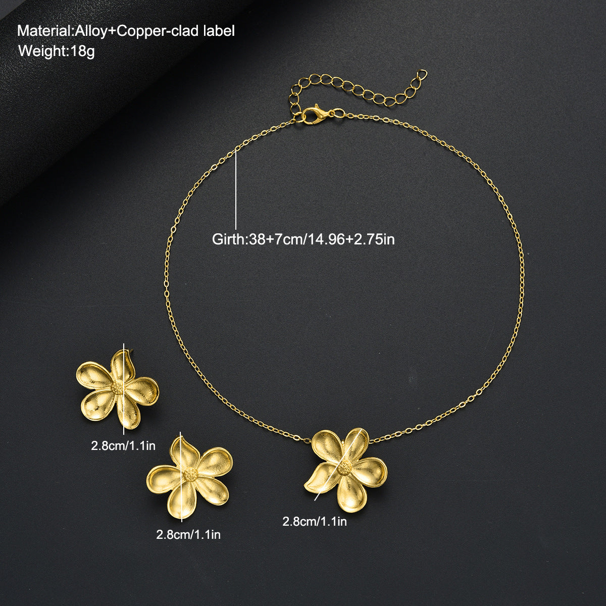 Damen Schmuckset mit floralem Anhänger und funkelnden Akzenten Shop Nory
