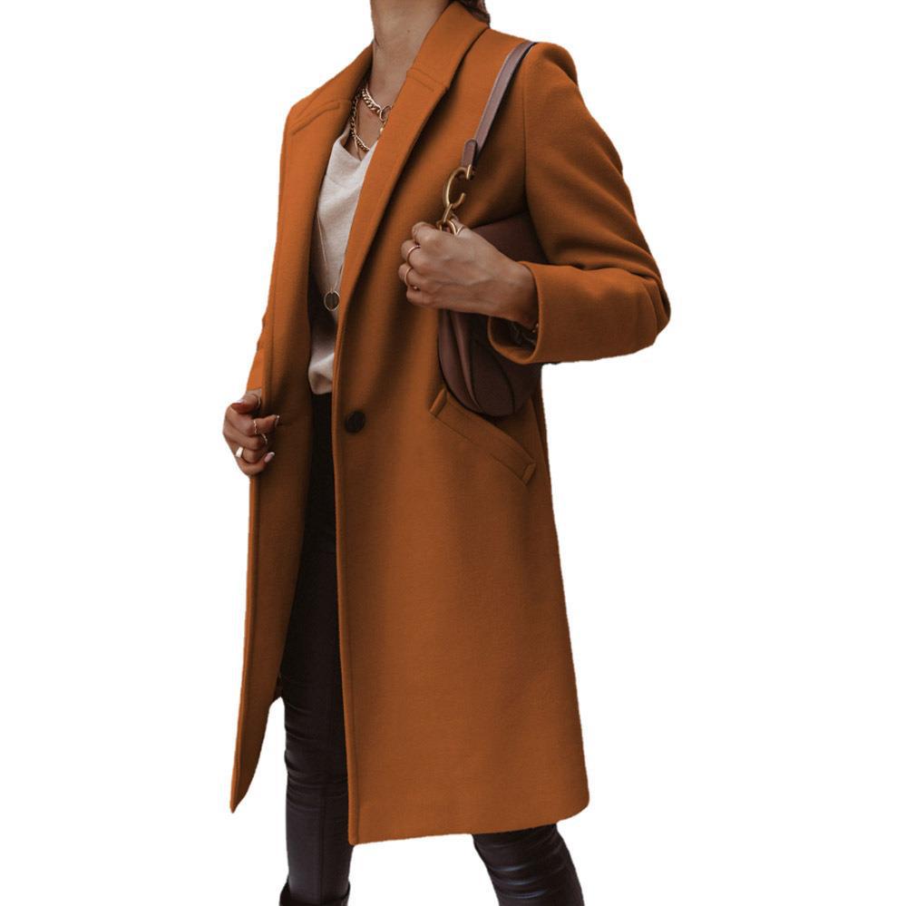 Damen Mantel mit fallendem Revers, geradem Schnitt und Leistentaschen Shop Nory