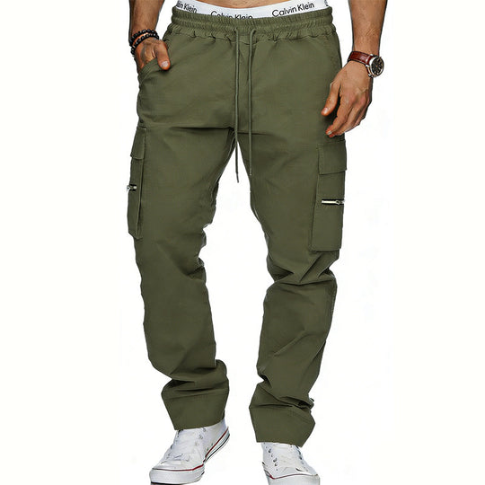 Herren Cargojogginghose mit elastischem Bund, Kordelzug und Reißverschlusstaschen Shop Nory