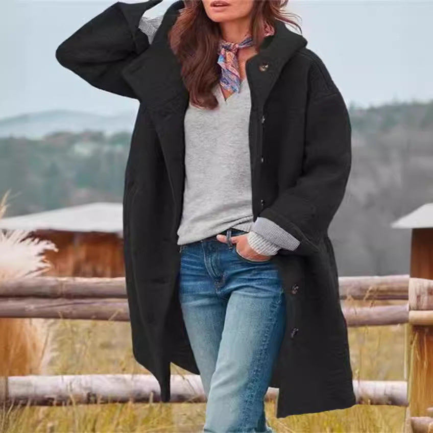 Damen Oversized Wollmantel im casual Look