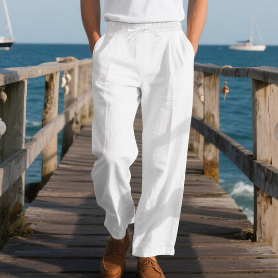Herren luftige Freizeithose mit elastischem Bund und seitlichen Taschen Shopnory