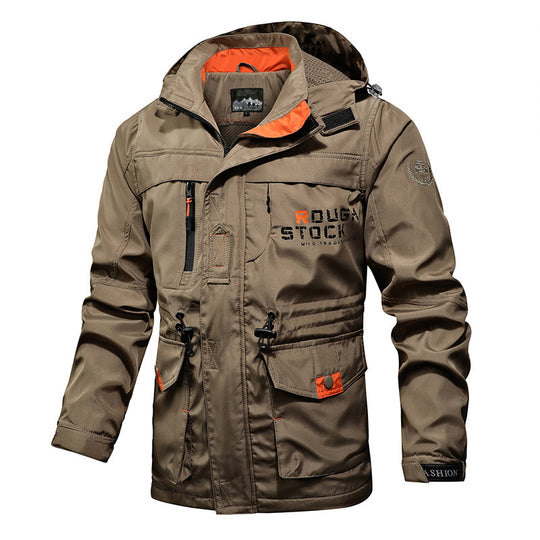 Herren Utility-Parka mit Kapuze, multifunktionalen Taschen und Taillen-Kordelzug Shop Nory