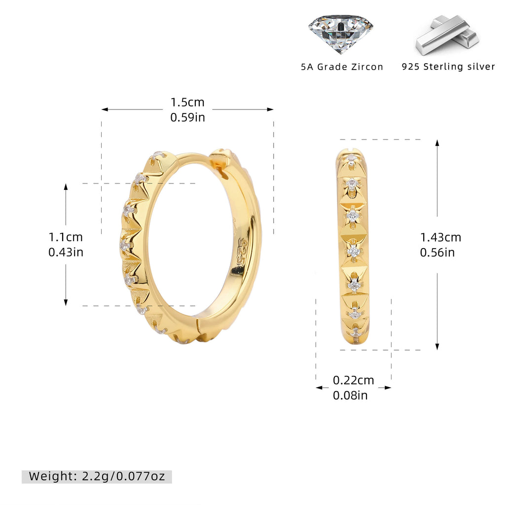 Damen Ohrhänger mit eleganten Zirkon-Details aus hochwertigem 925 Sterlingsilber Shop Nory