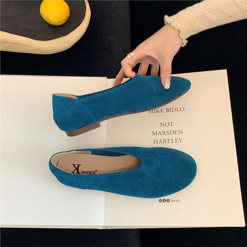 Damen elegante Slipper aus weichem Veloursleder