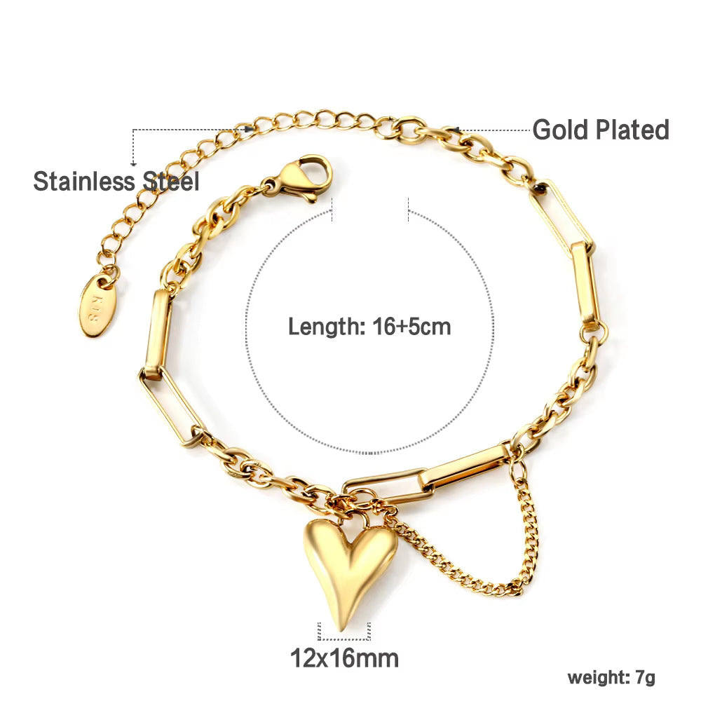 Damen Herzförmige Edelstahl Ohrstecker Shop Nory 1783008980