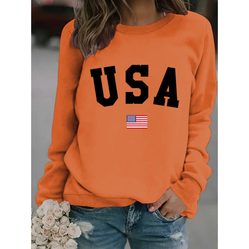 Damen Sweatshirt mit modernem USA-Statement und gemütlicher Passform