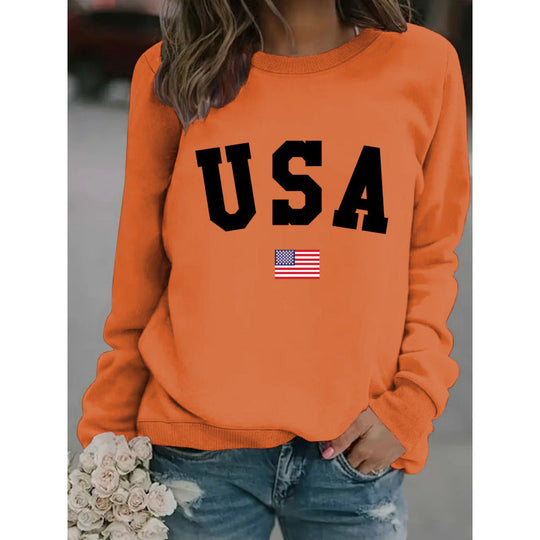 Damen Sweatshirt mit modernem USA-Statement und gemütlicher Passform