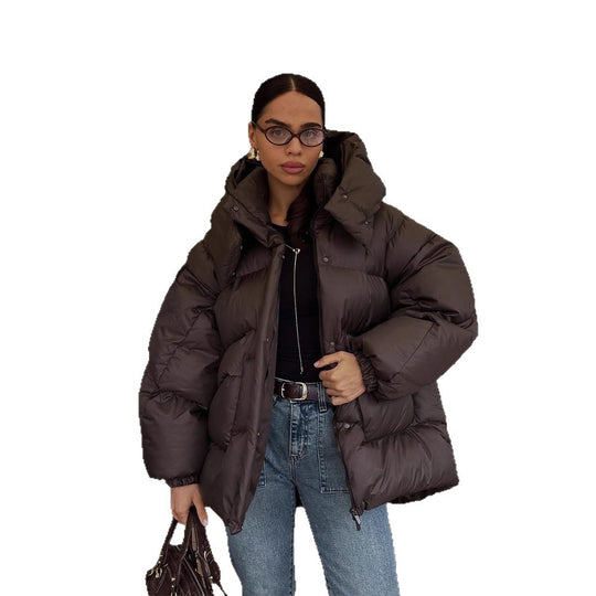 Damen Oversize Steppjacke mit hohem Schalkragen und wattierter Füllung Shop Nory