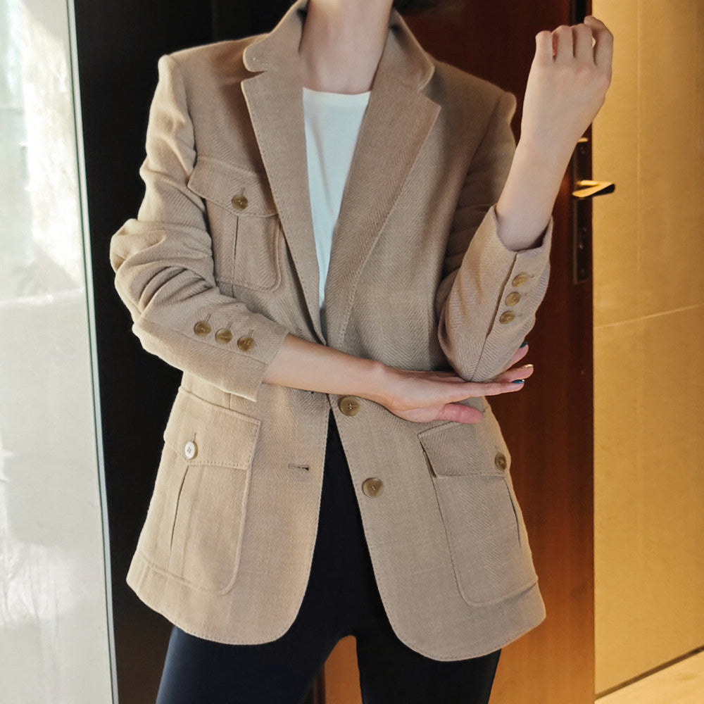 Damen Eleganter und vielseitiger Leinenblazer Shop Nory