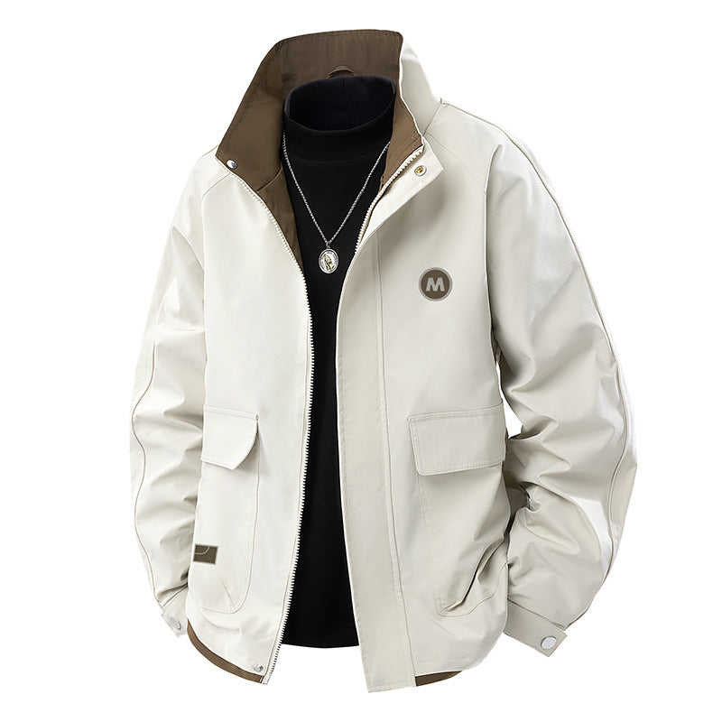 Herren Kurz geschnittene Softshell‑Utility‑Jacke mit Stehkragen und Pattentaschen Shop Nory