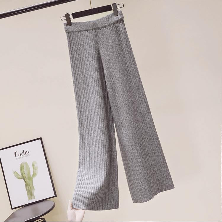 Damen Bequeme Rippstrickhose mit Kordelzug Shop Nory