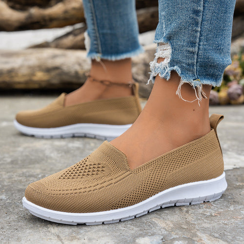 Damen Atmungsaktive Slip-On Freizeitschuhe mit komfortablem Absatz