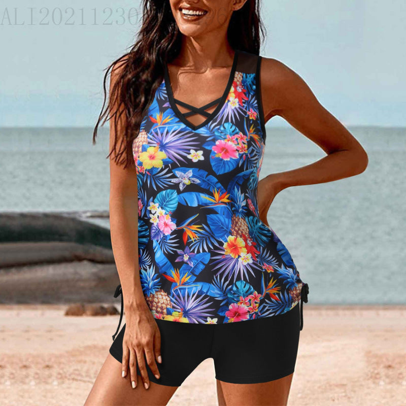 Damen Tankini-Set mit Hohe Taille und Sportlichem Flair Shopnory