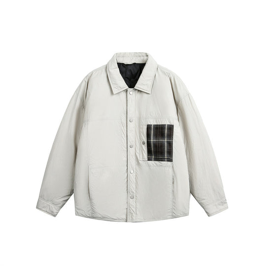 Herren Wattierte Hemdjacke mit Kontrast-Karotasche Shop Nory
