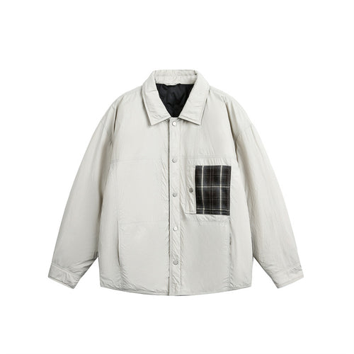 Herren Wattierte Hemdjacke mit Kontrast-Karotasche Shop Nory