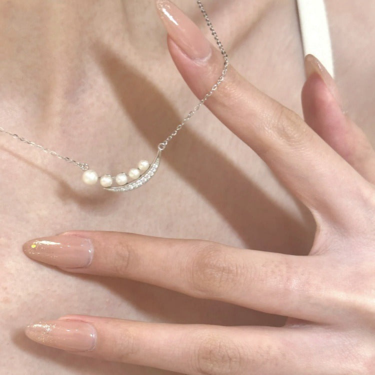 Damen Edelstein-Halskette mit Perlen und Zirkonia Shop Nory