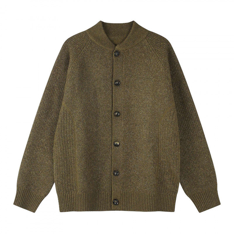 Herren Relaxter Grobstrick-Cardigan mit Raglanärmeln und Rippenabschlüssen Shop Nory
